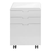 File Cabinet, Rolling Mobile, Storage Drawers, Printer Stand, Office, Work, Glossy Contemporary, Modern - White
