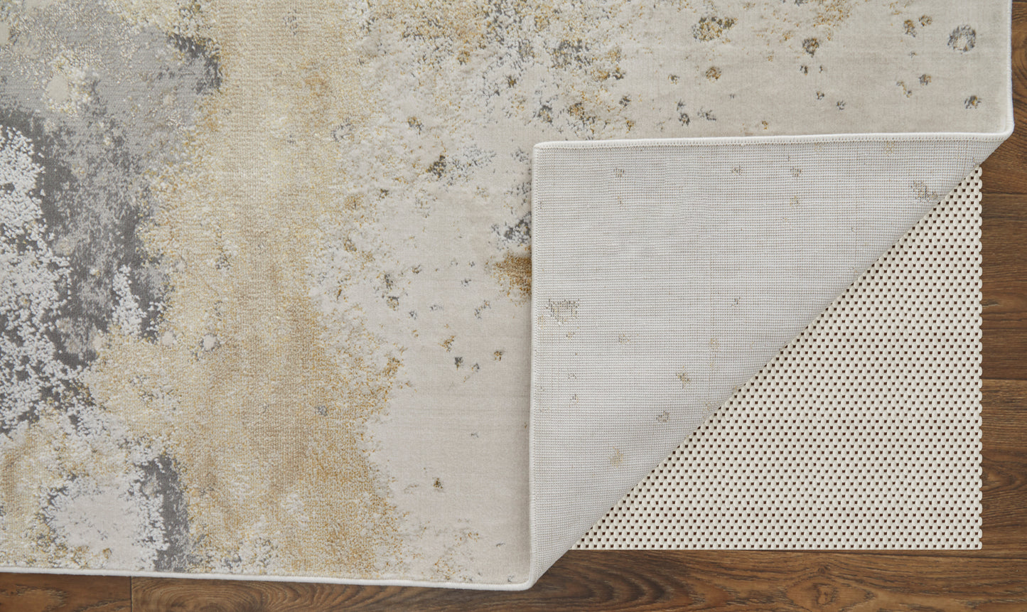 Astra Transitional Abstract, Gray/Gold/Ivory