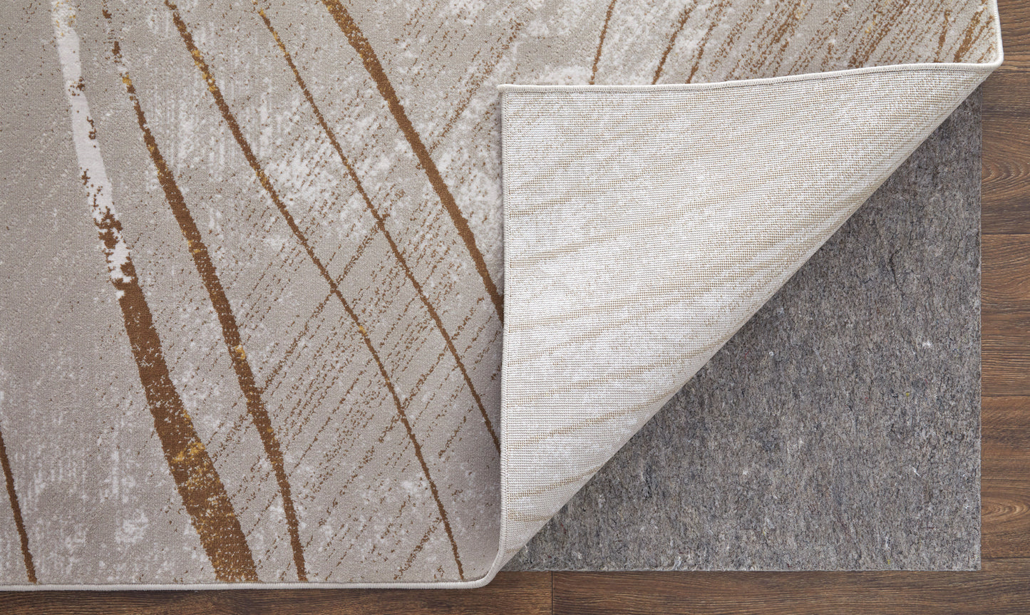 Waldor Modern Abstract, Taupe/Brown/Silver