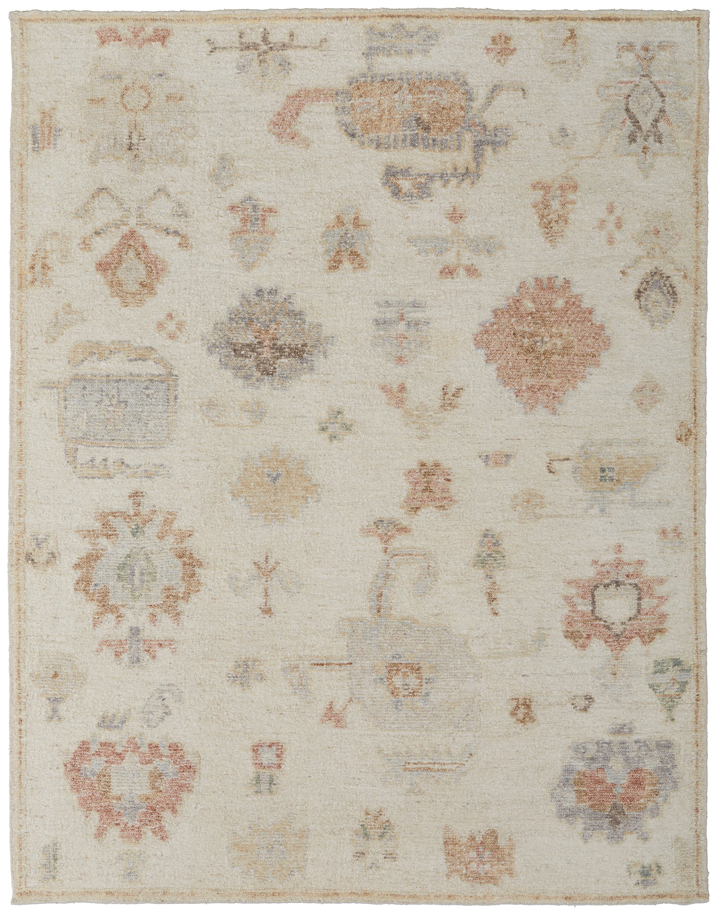 Grafton Transitional Floral & Botanical, Ivory/Orange/Gray