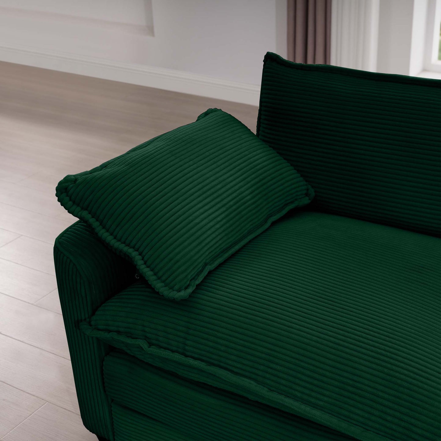 Modern Oversized Modular Cushion Sofa With Ottoman, Low Back, Deep Seating Sofa Set