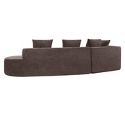 116' Modern Curved Sectional Sofa with High-Density Fully Compressed Sponge and Chaise Lounge, 2-Piece Set, Fully Assembled Right Hand Facing, Perfect for Living Room, Lounge