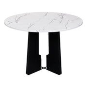 5 Piece Round Dining Table Set, Modern Dining Table And 4 Upholstered Chairs For Dining Room