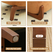 Cute Accent Chair with Solid Wood Legs, Living Room Chair with Soft fabric Cushion, Cozy Bedroom Chair, Comfy Armless Reading Chair for Apartment, Waiting Room, Balcony,Set of 2 (Caramel)