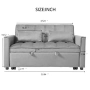 3 In 1 Pull Out Couch Convertible Sofa Bed With Reclining Backrest