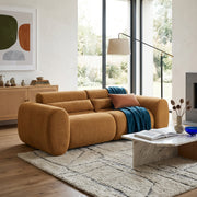 Round Arm Cloud Curved 3 Seater Modern Upholstered Boucle Sofa,Nomad