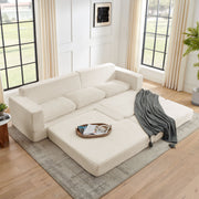 Modern Minimalist L Shape Modular Sectional Sofa, Couch