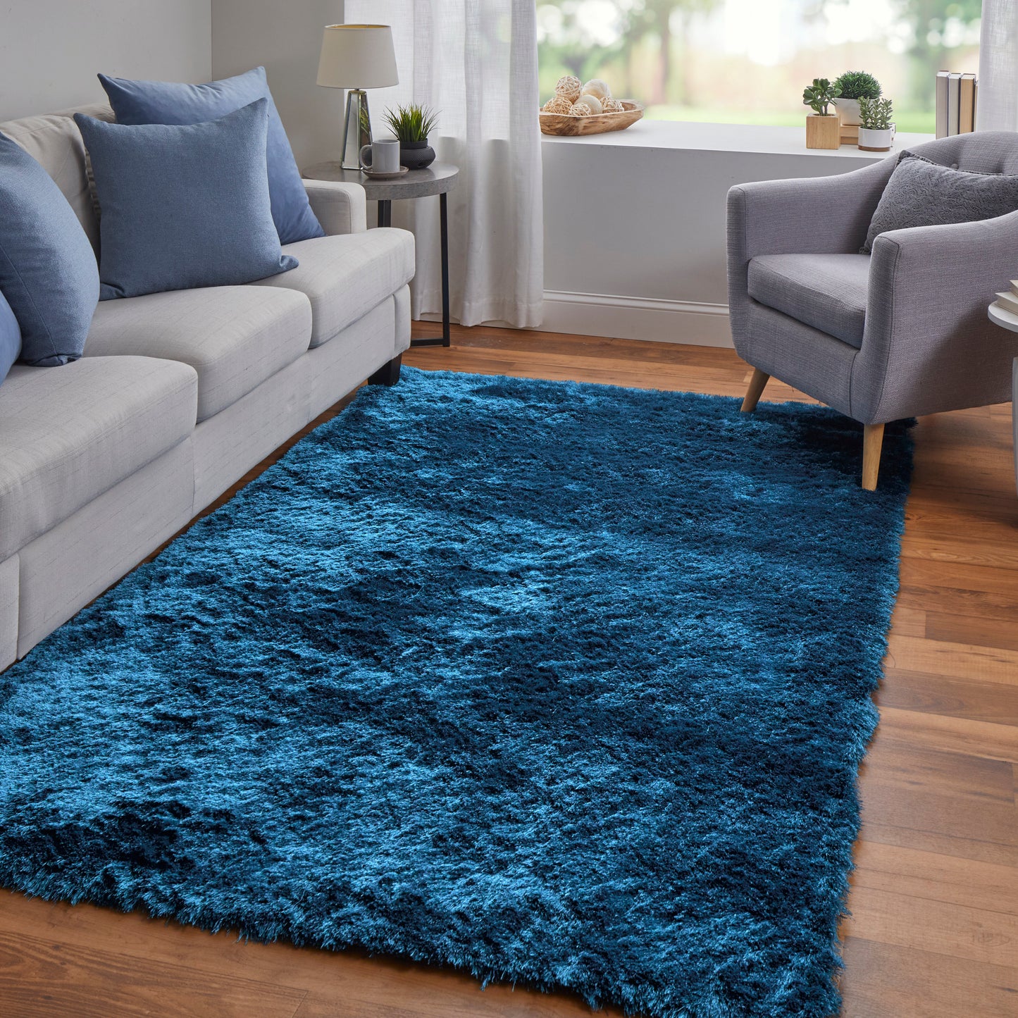 Indochine Modern Solid, Blue/Green