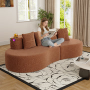 Modern Curved Sectional 3 Seat Minimalist Elegant Half Moon Sofa Compressed Modular Sectional Sofa for Living Room, Office, Apartment