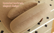 Cute Accent Chair with Solid Wood Legs, Living Room Chair with Soft Fabric Cushion, Cozy Bedroom Chair, Comfy Armless Reading Chair for Apartment, Waiting Room, Balcony (Camel)