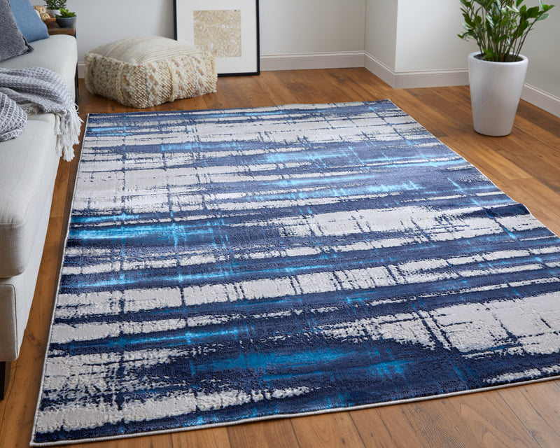 Indio Modern Abstract, Ivory/Blue/Gray
