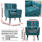 Modern Accent Chair Upholstered Foam Filled Living Room Chairs Comfy Reading Chair Mid-Century Modern Chair With Fabric Lounge Arm Chairs Armchair For Living Room Bedroom