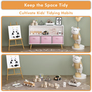 Bookcase With Collapsible Drawers, Book Display Organizer