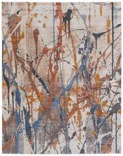 Gilmore Modern Watercolor, Blue/Orange/Gray