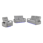 ISOLDE GREY 3PC POWER RECLINING LOVESEAT, SOFA AND RECLINER