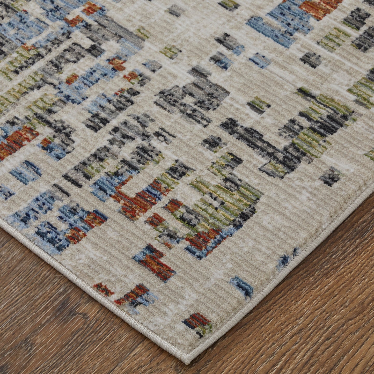 Sonora Modern Abstract, Ivory/Green/Blue