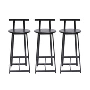 Modern Bar Stools With Backrest For Kitchen (Set of 3)