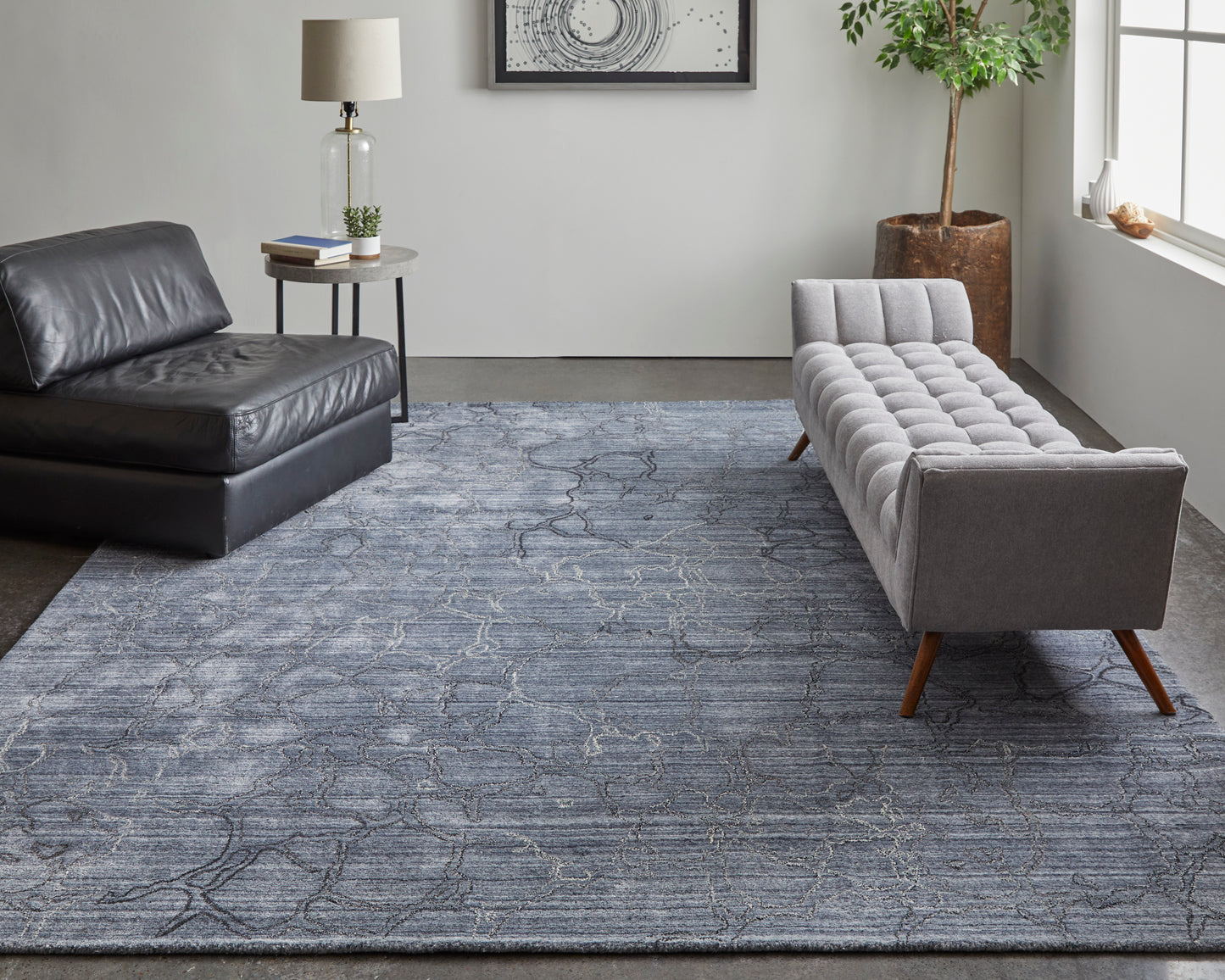 Whitton Modern Abstract, Gray/Blue