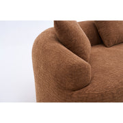 Compression Sponge Sofa Orange Curved Modular Sectional, 30D High-Density Chenille Sleeper Couch for Apartment, Living Room,110'L
