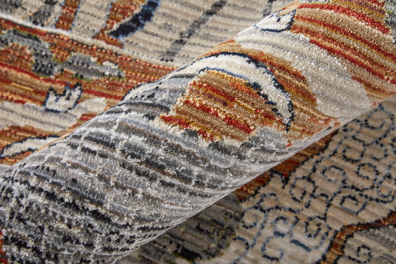 Melrose Transitional Ikat, Ivory/Red/Gray