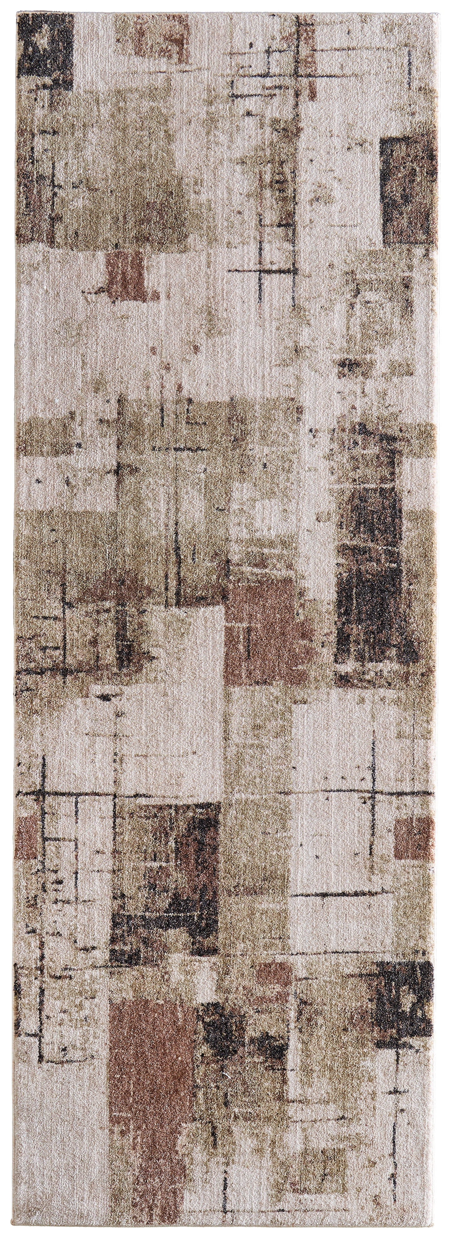 Pearson Modern Abstract, Ivory/Green/Brown