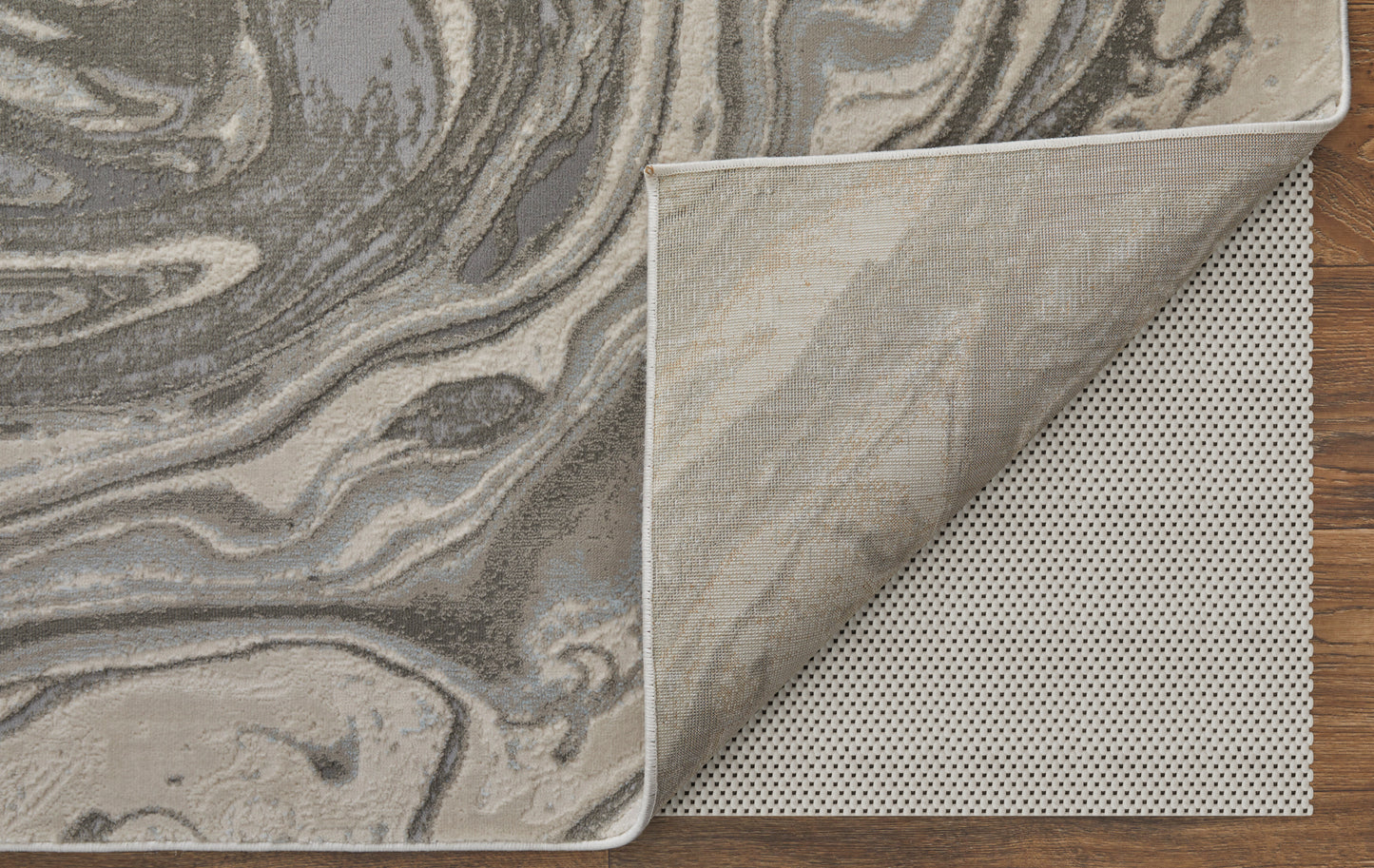 Prasad Modern Watercolor, Gray/Ivory/Silver