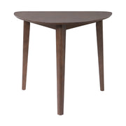3-Piece Modern Table Set - Triangular Side Table & 2 Curved Wood Chairs, Minimalist Space-saving Brown Finishes for Living Room, Kitchen, Small Space, Easy to Assemble