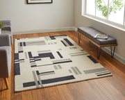 Maguire Transitional Abstract, Ivory/Taupe