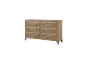 Queen Canopy Bedroom Set With A 2 Drawer Nightstand A Dresser With Poster Mirror And A Door Chest - Sand