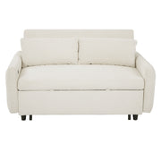 Pull-Out 2 Seat Modern Sleeper Sofa With 2 Throw Pillows And USB Ports