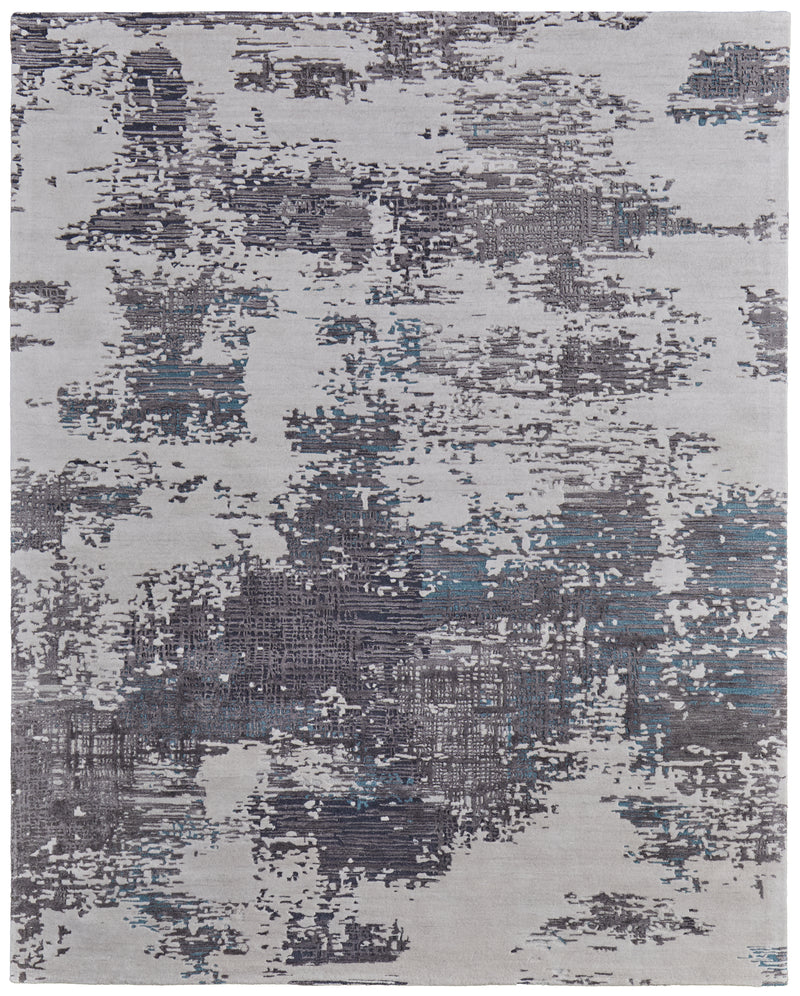 Zarah Modern Abstract, Ivory/Gray/Blue
