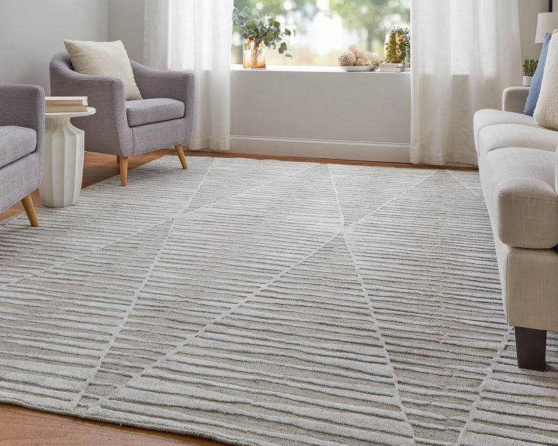 Elias Modern Geometric, Ivory/Tan