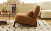 Cute Accent Chair with Solid Wood Legs, Living Room Chair with Soft fabric Cushion, Cozy Bedroom Chair, Comfy Armless Reading Chair for Apartment, Waiting Room, Balcony,Set of 2 (Caramel)