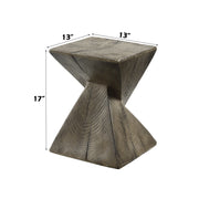 Zahi Weathered Oak Finish Accent Table