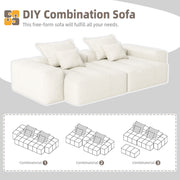 Modern Oversized Diy Combination Modular Sectional Sofa With Pillows