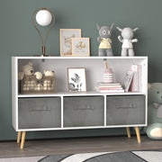 Bookcase With Collapsible Drawers, Book Display Organizer