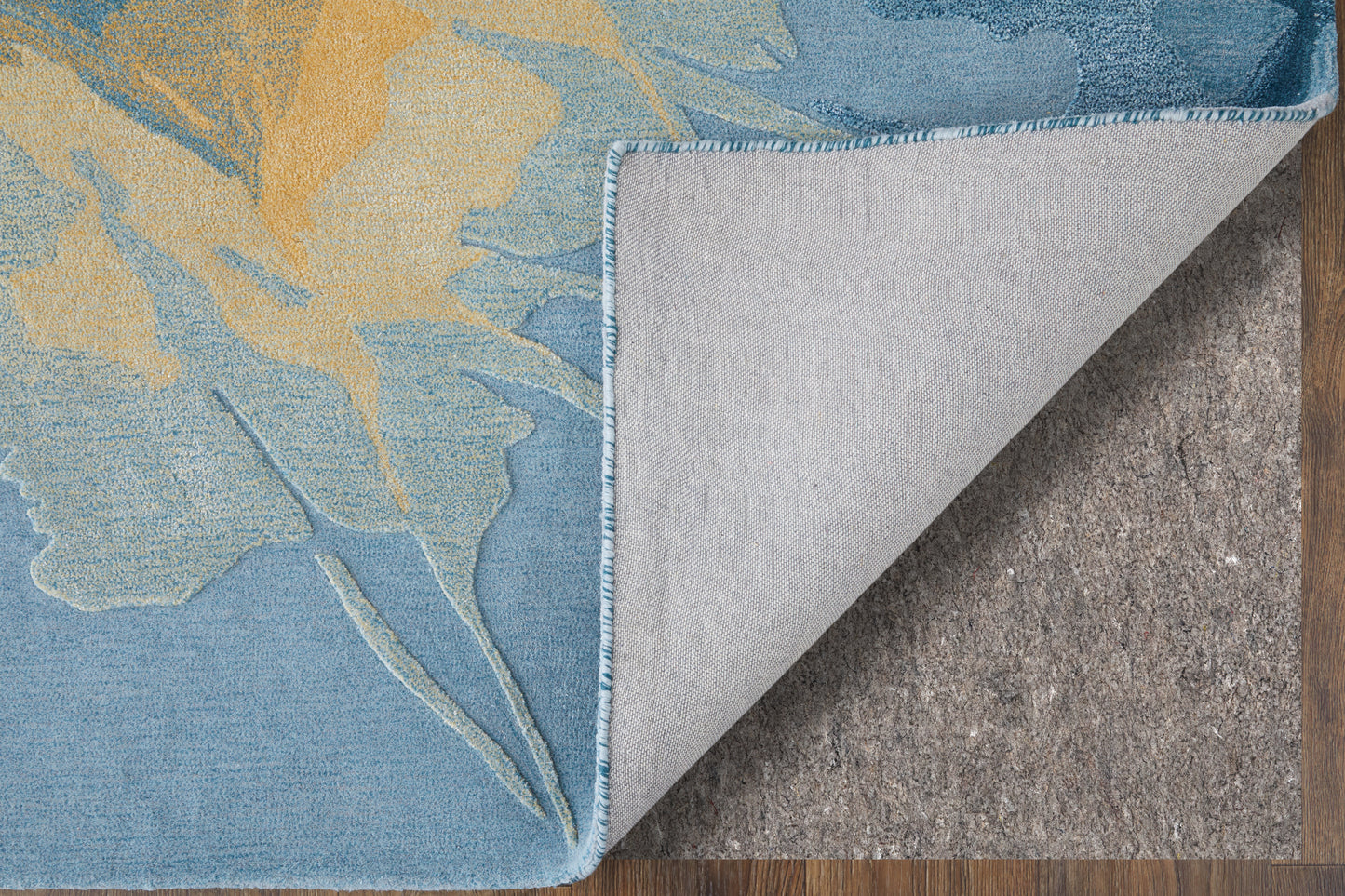 Kawai Modern Abstract, Blue/Gold/Gray