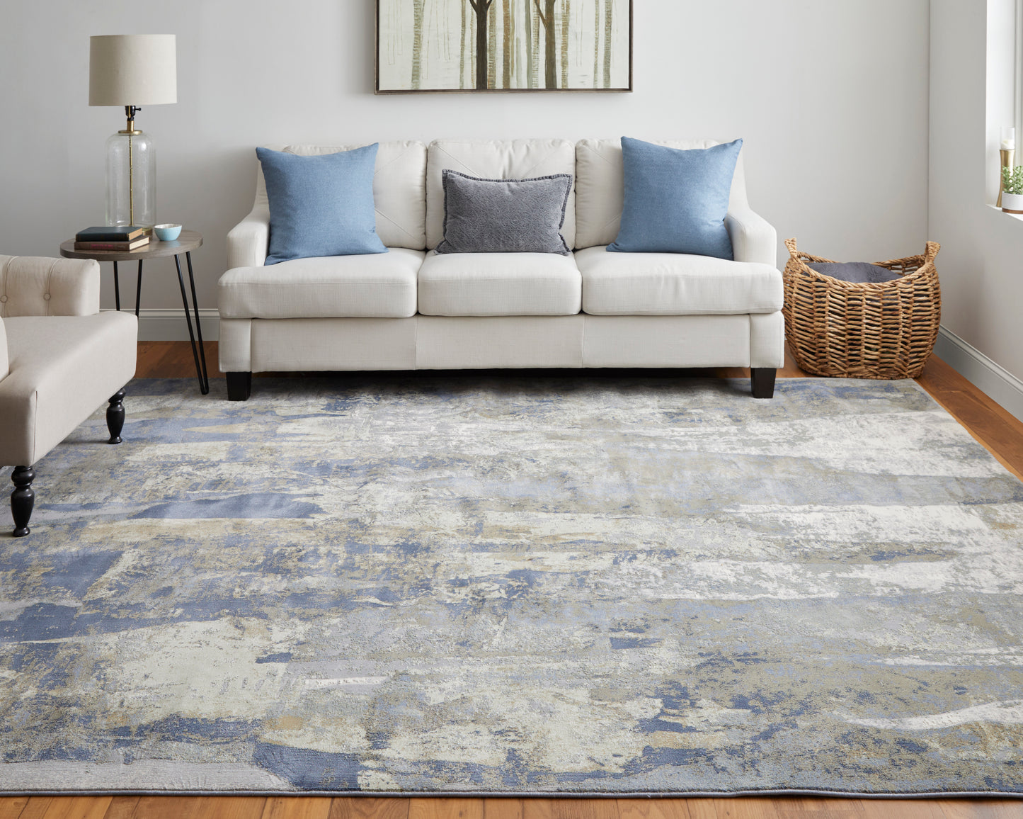 Clio Modern Abstract, Blue/Gray/Tan
