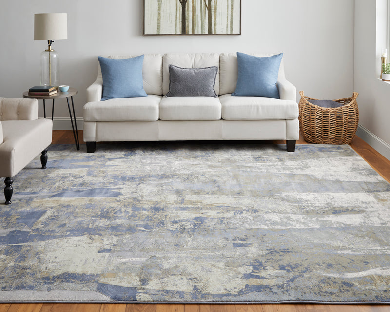 Clio Modern Abstract, Blue/Gray/Tan