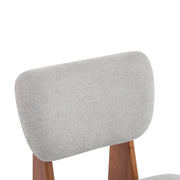[Set of 2] Modern Grey Lounge Chair with Polyester Upholstery, Sturdy Wood Base With Walnut Finish, Minimalist and Stylish Accent Seating for Living Room, Bedroom, or Office