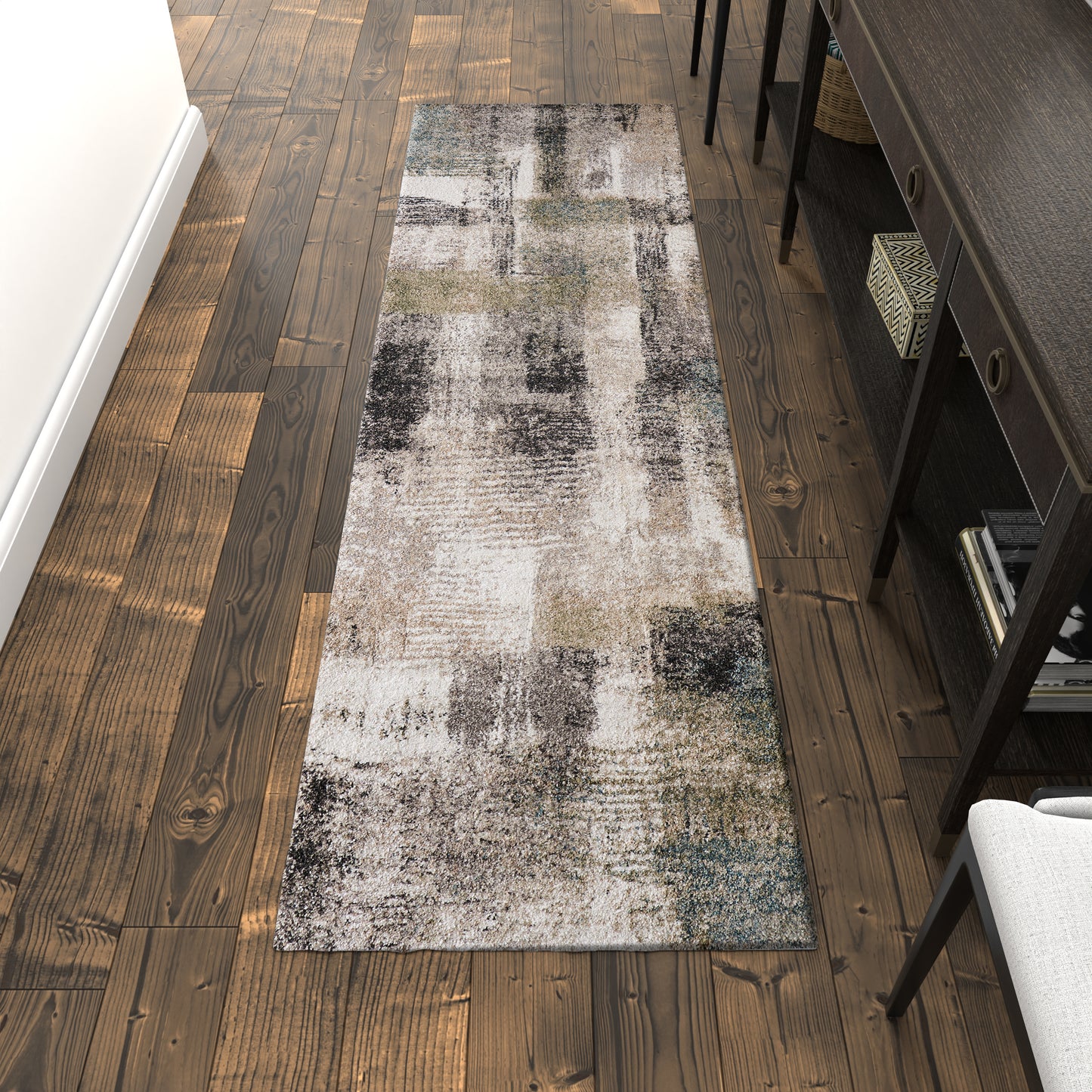Skyview Modern Abstract, Gray/Taupe/Ivory