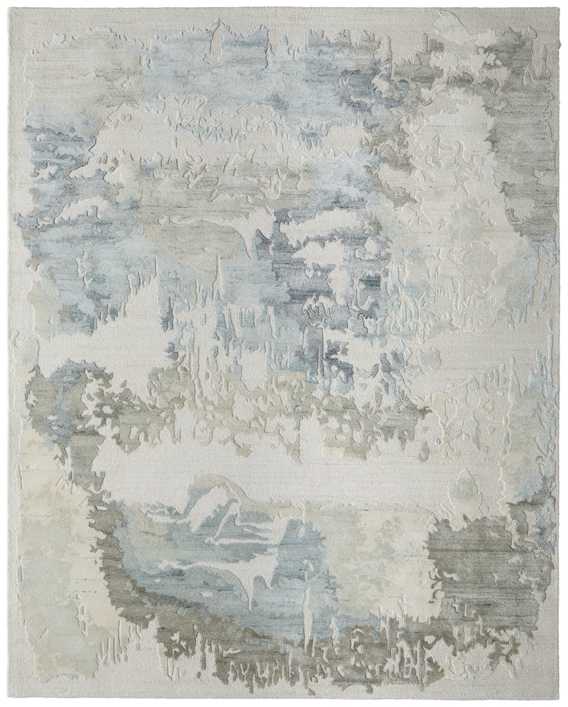 Kendall Modern Abstract, Ivory/Blue/Gray