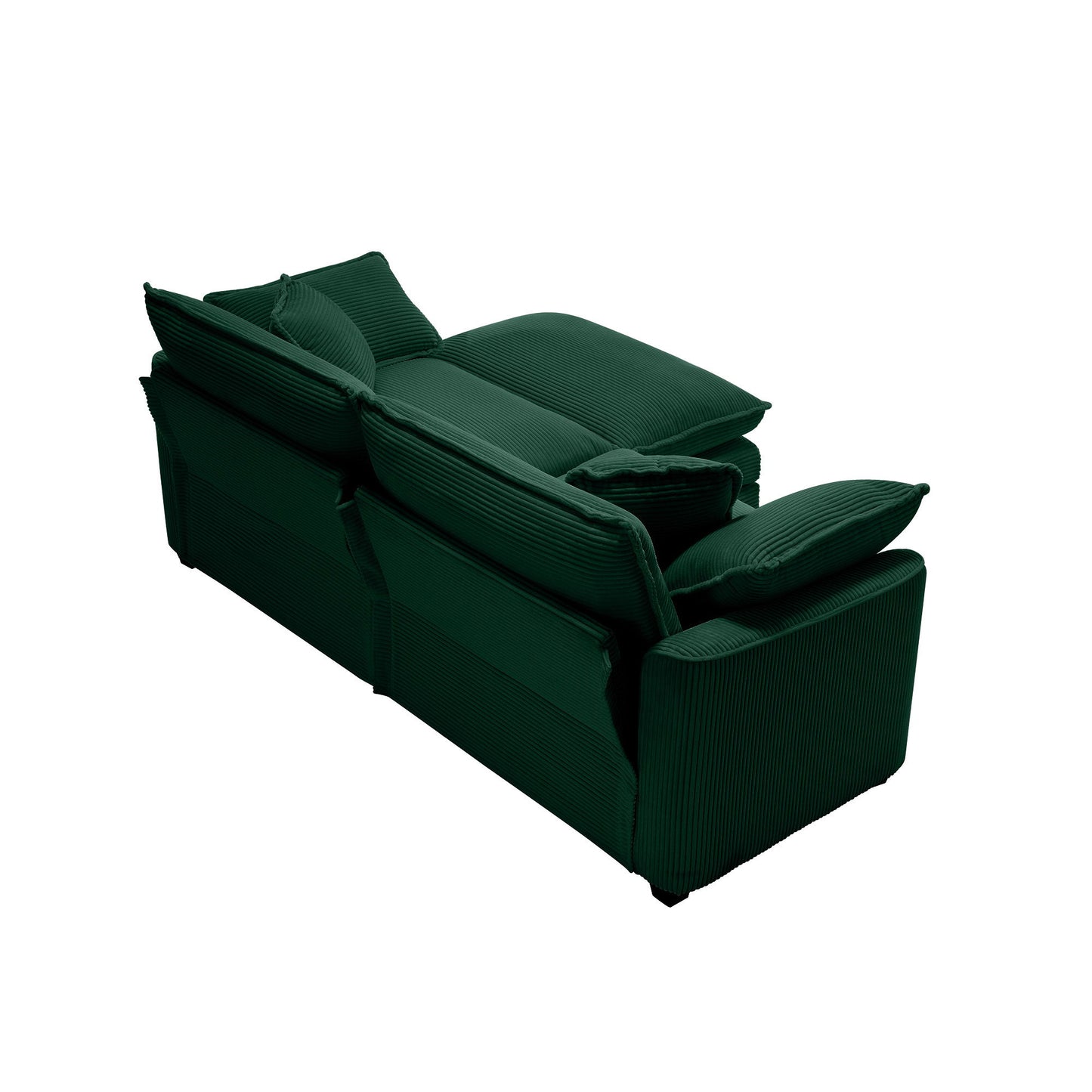 Modern Oversized Modular Cushion Sofa With Ottoman, Low Back, Deep Seating Sofa Set