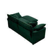 Modern Oversized Modular Cushion Sofa With Ottoman, Low Back, Deep Seating Sofa Set