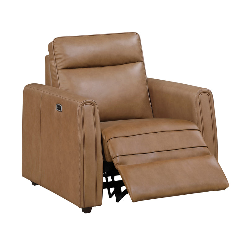 Modern Brown Power Recliner Sofa Set 3pc Sofa Loveseat Chair USB Ports Zero Wall Reclining Design Faux Leather Upholstery Furniture