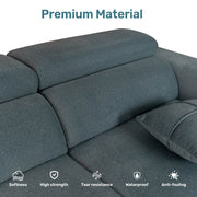 Power Reclining Sofa, Electric 3-Seat Recliner Sofa Modular Recliner Couch with Bluetooth stereo, Wireless Charging, Side Pocket, Power Recliner Couch for Living Room, Home Theater, Apartment