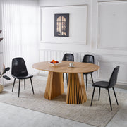 1+4,5pieces dining set, Table metal leg Mid-century Dining Table for 4-6 people With MDF Table Top, Pedestal Dining Table, End Table Leisure Coffee Table