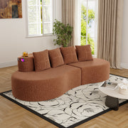 Modern Curved Sectional 3 Seat Minimalist Elegant Half Moon Sofa Compressed Modular Sectional Sofa for Living Room, Office, Apartment