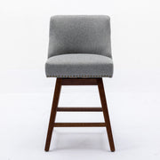 Counter Height Swivel Barstools, 26'' H Seat Height Upholstered Bar Stools (Set of 2), Fabric