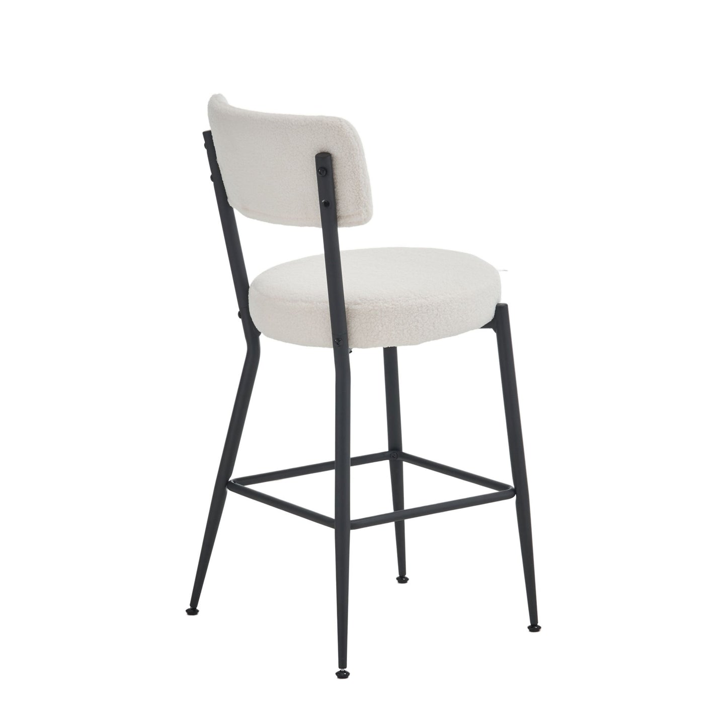 Modern Teddy Fabric Upholstered Bar Stools - Legs